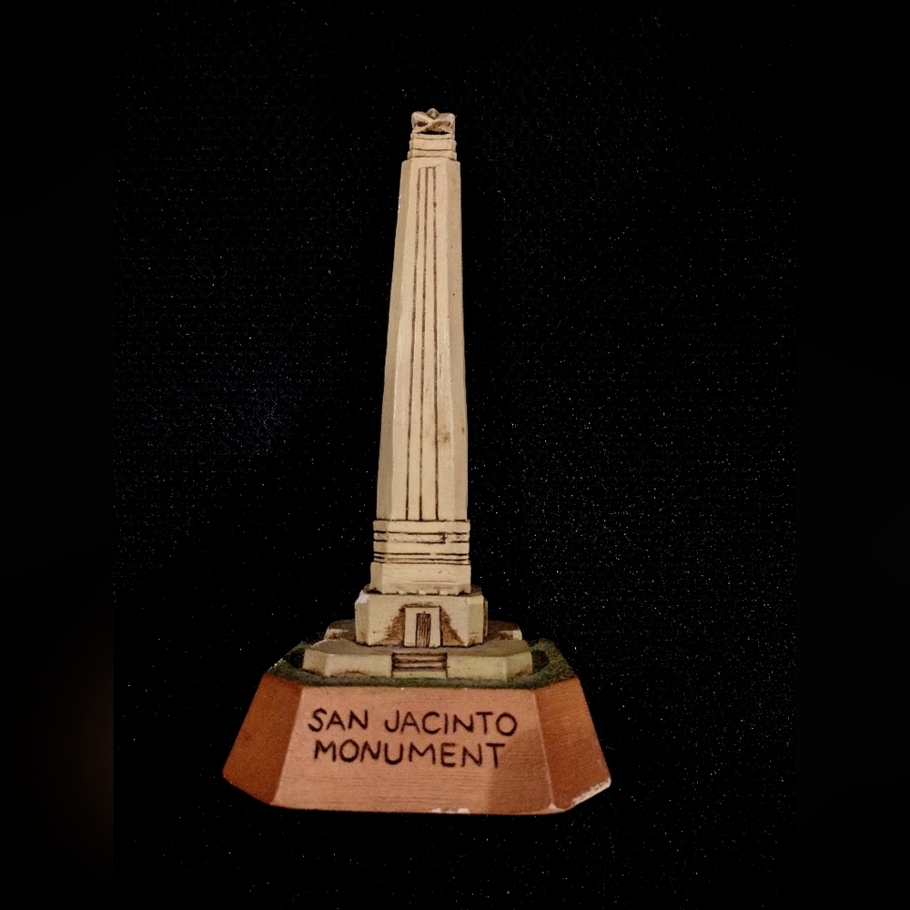 1992 - 7" carved statue of San Jacinto Monument - in Texas - worlds tallest